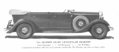 1933 Hudson Major Series L 7 Pass Phaeton